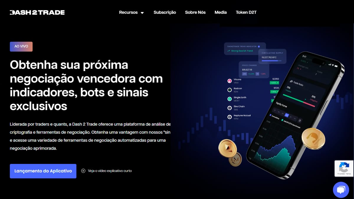 Totalmente traduzida para o português-BR, a Dash2Trade é uma ótima alternativa para quem deseja explorar a sua carteira de investimentos em criptomoedas