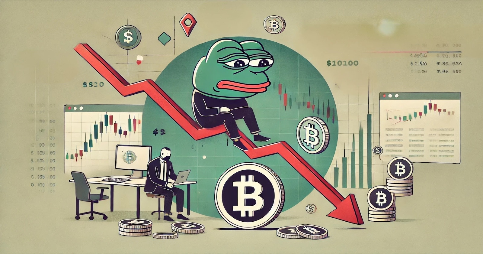 Preço do $PEPE cai e transações de grandes investidores diminuem