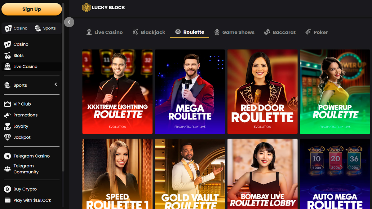 Bônus e condições especiais fazem do Lucky Block Casino uma boa escolha para jogos de roleta.