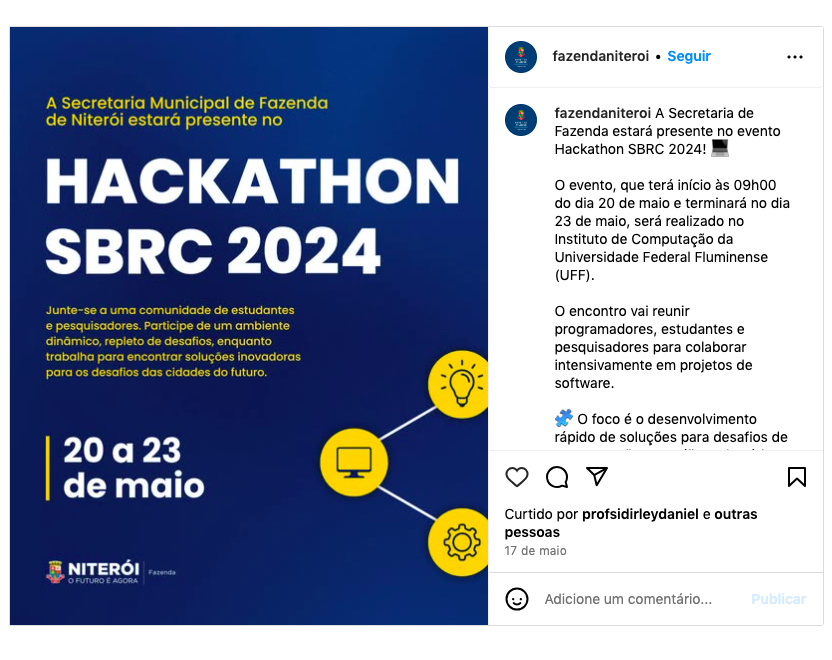 Hackathon SBRC 2024 que deu origem ao projeto em blockchain de Niterói