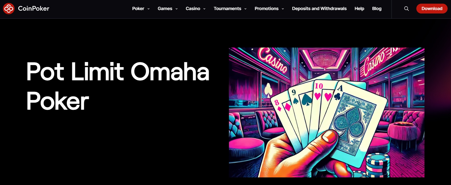 Pôquer Omaha no Coinpoker