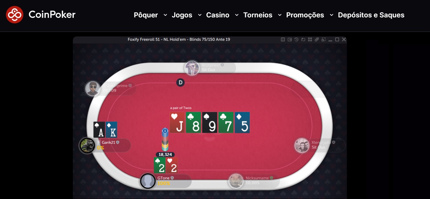 Pôquer no Coinpoker