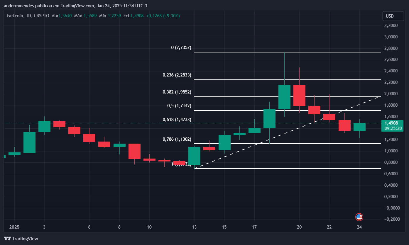 Gráfico da FARTCOIN no TradingView