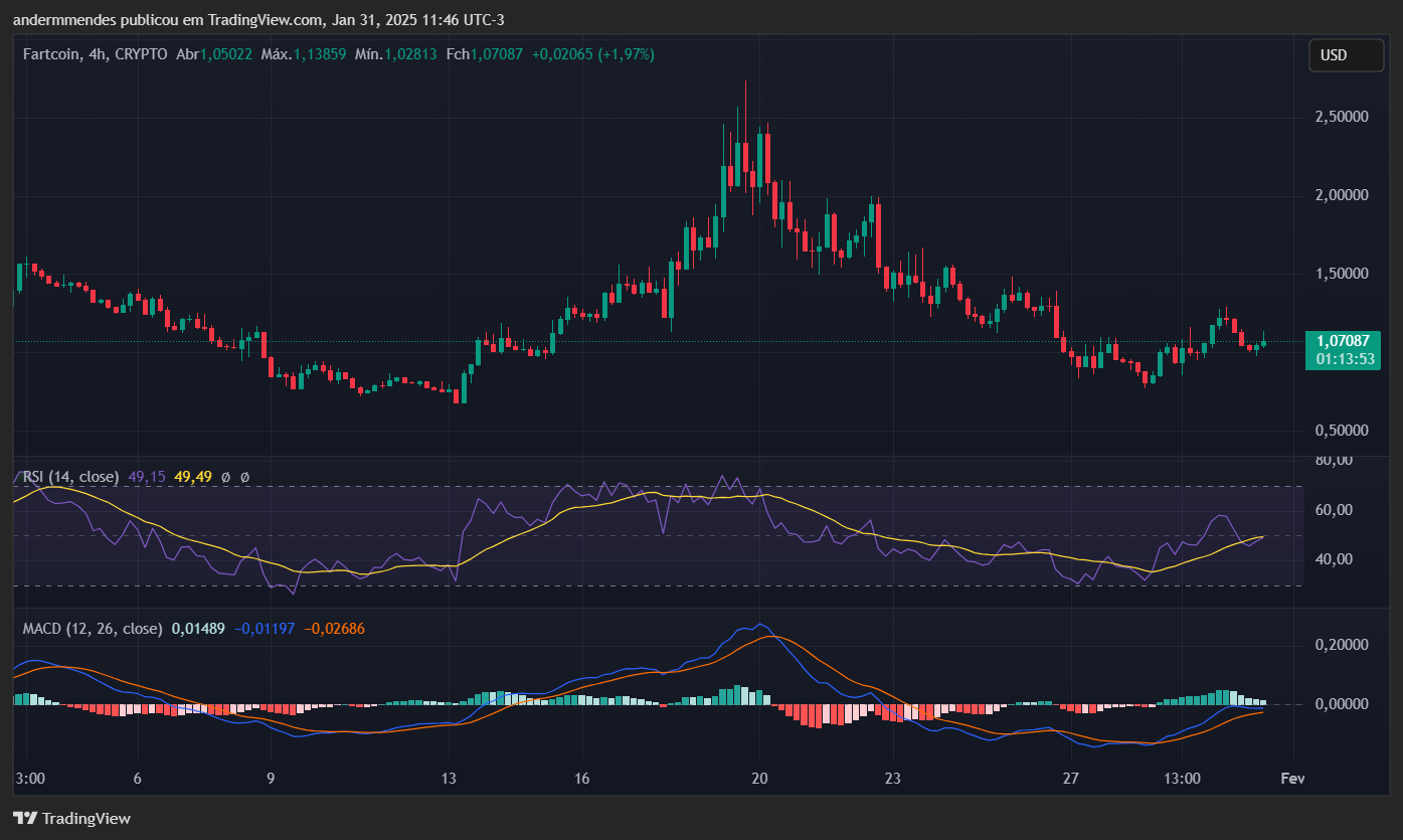 Gráfico da FARTCOIN no TradingView