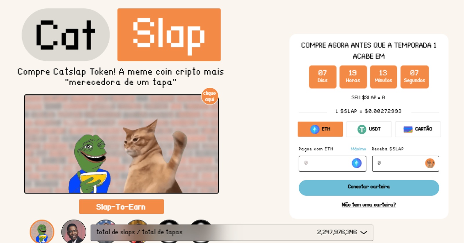 Investidores de olho na pré-venda do Catslap token