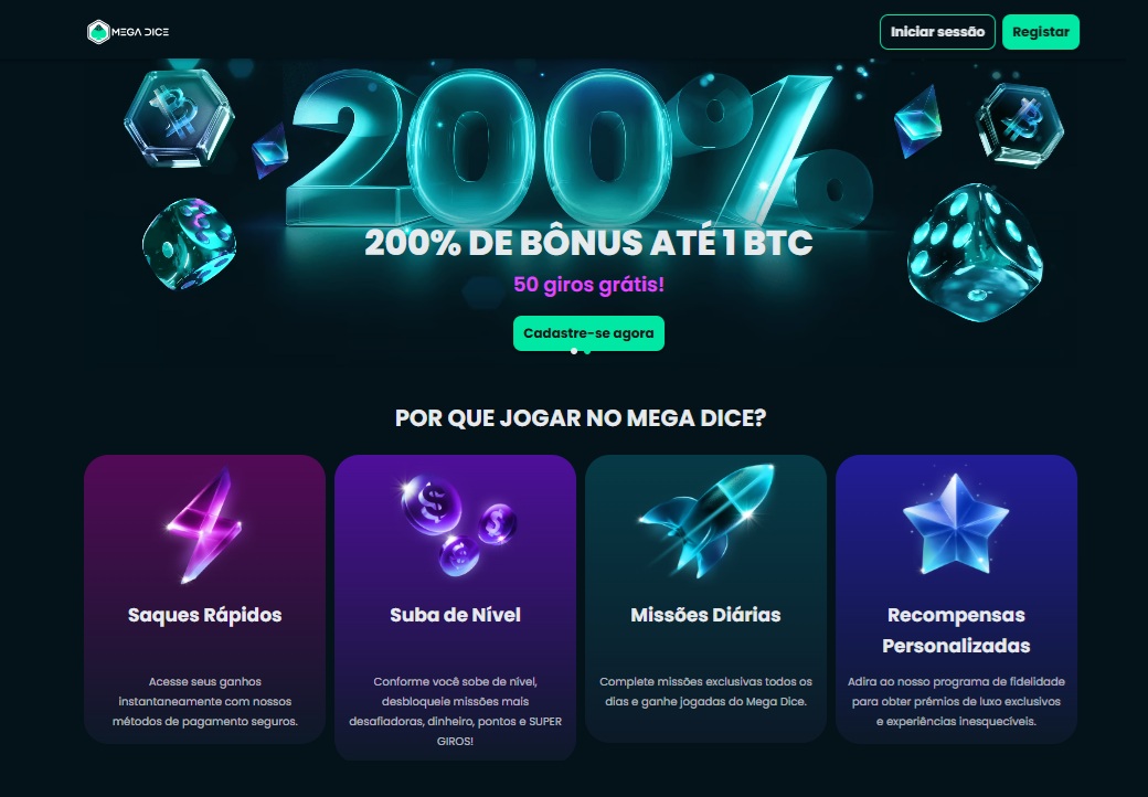 Como jogar jogos de cassino online no Mega Dice