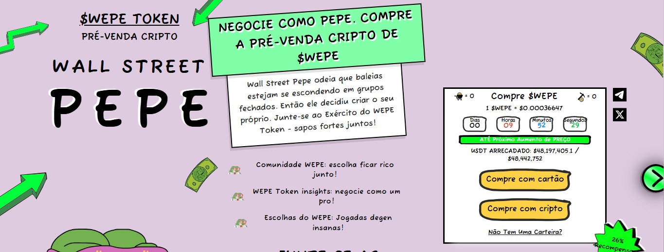 Confira a pré-venda do Token $WEPE