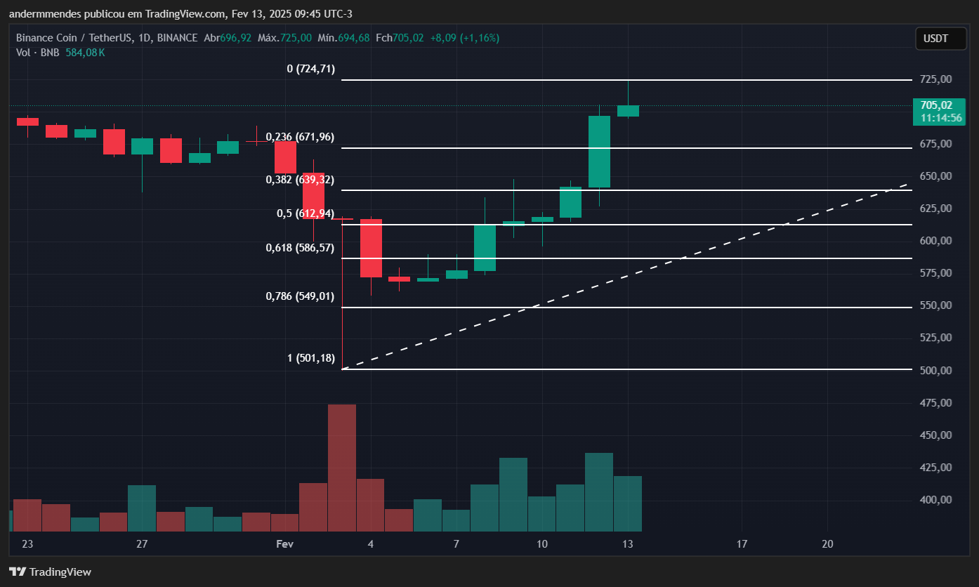 Gráfico do BNB no TradingView