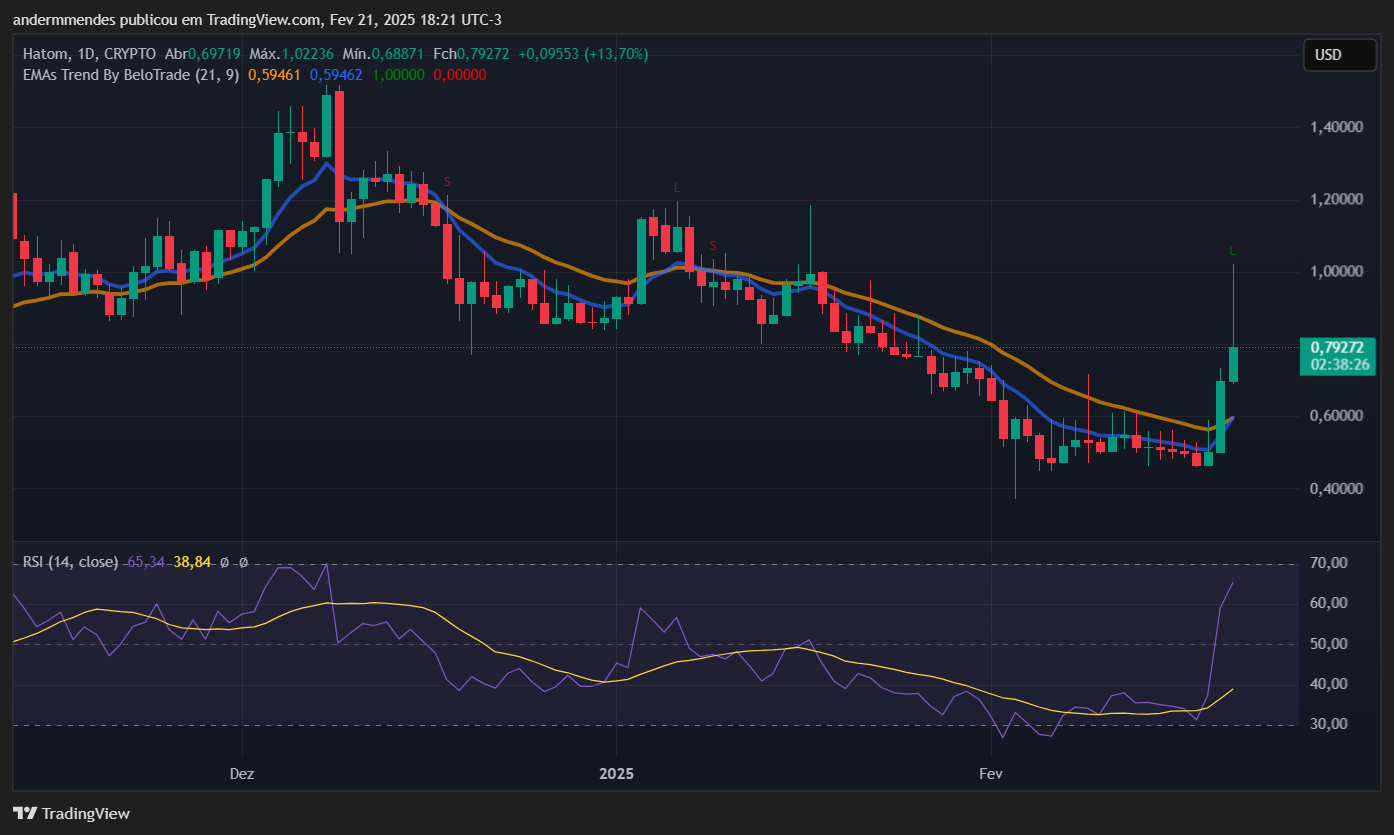 Gráfico da Hatom (HTM) no TradingView