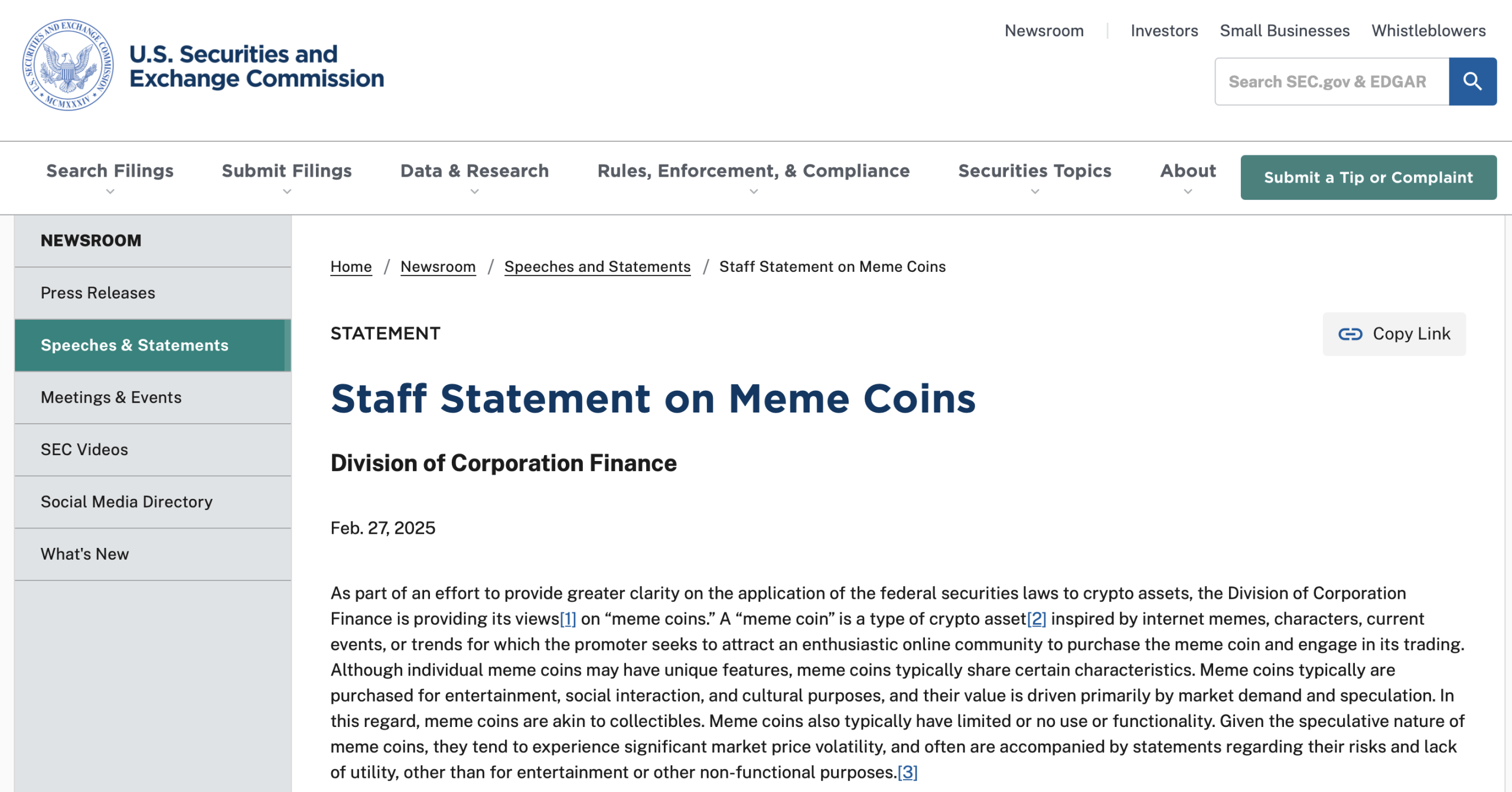 Memecoins.