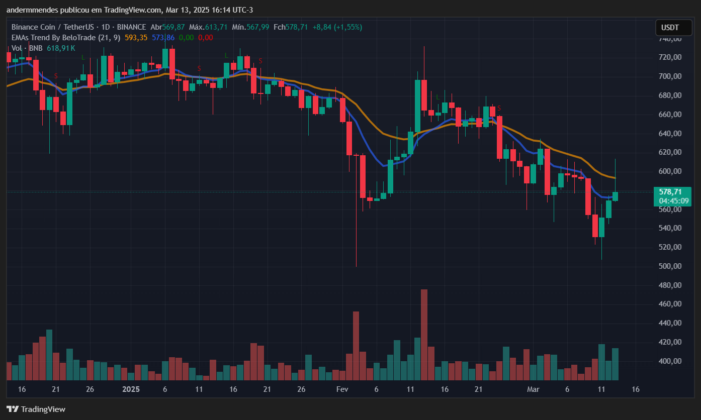 Gráfico do BNB no TradingView