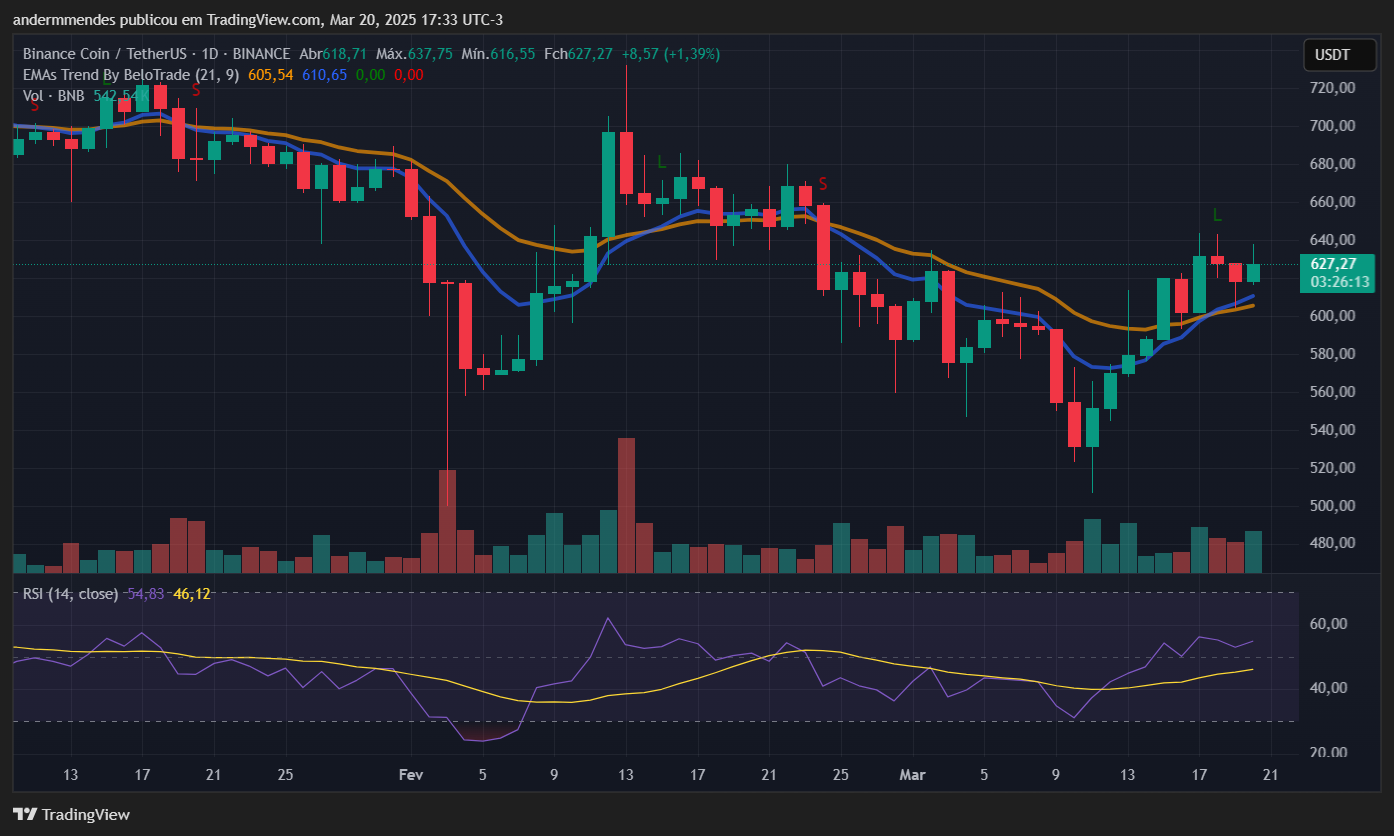 Gráfico do BNB no TradingView