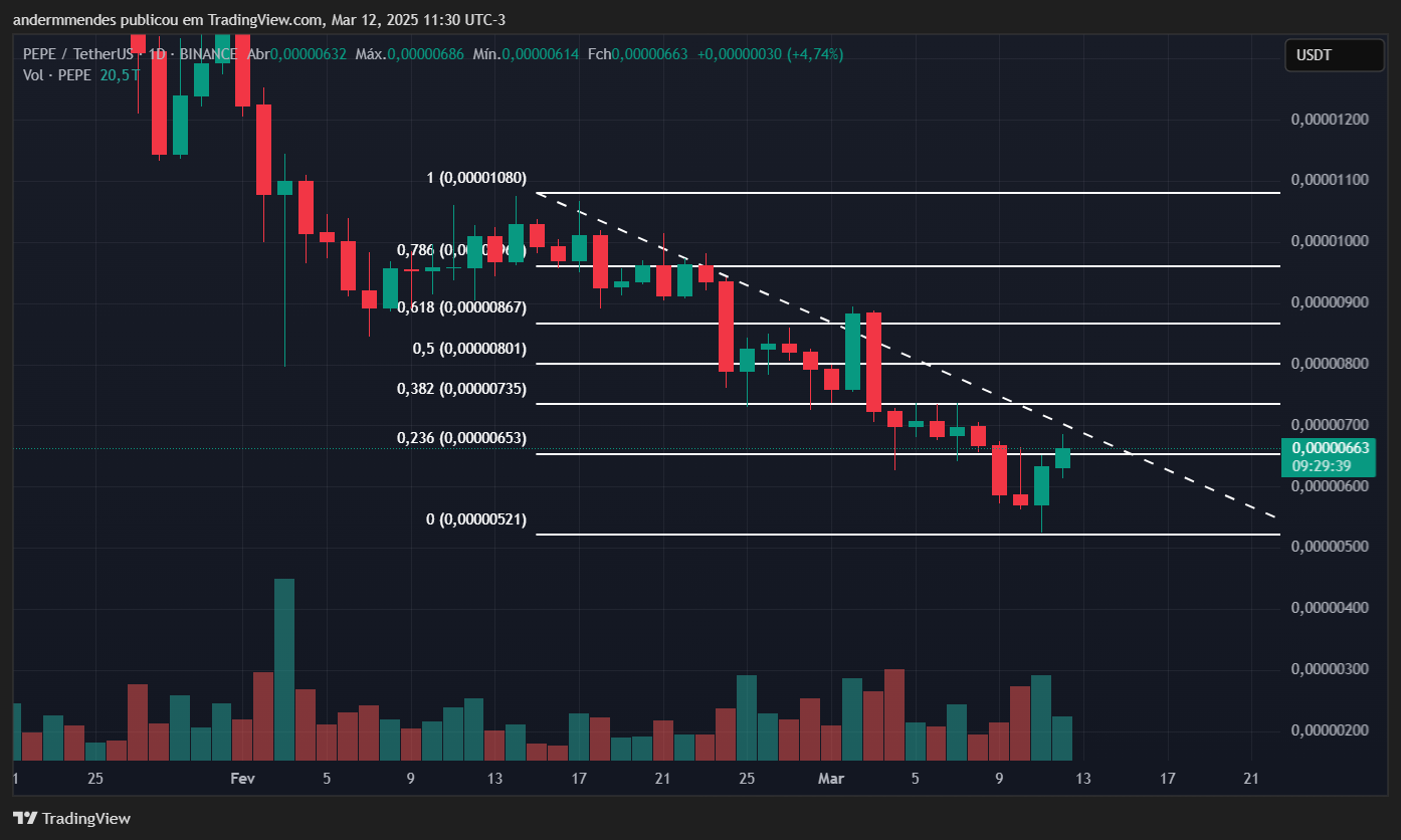 Gráfico da Pepe (PEPE) no TradingView