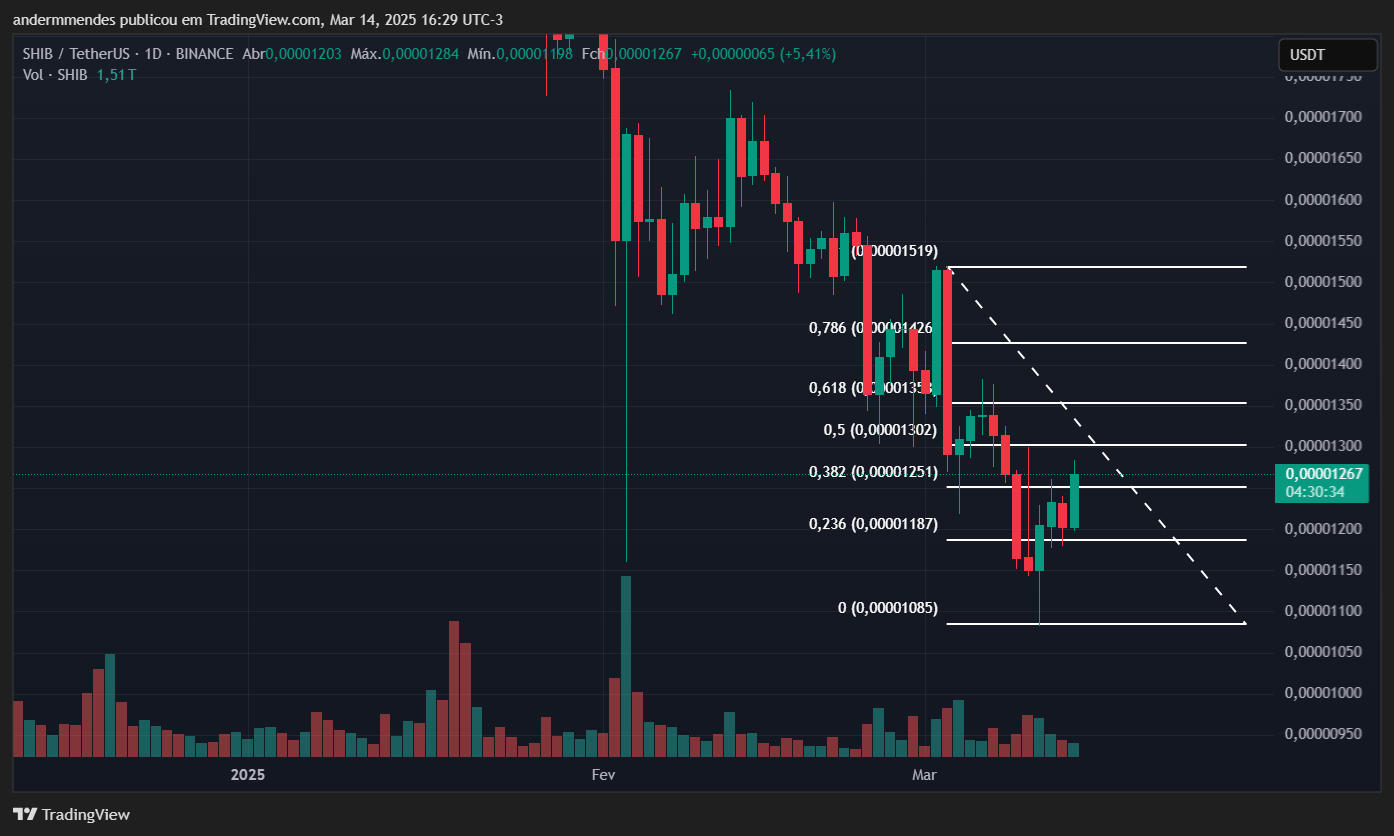 Graphique da shiba inu (shib) pas de tradingView